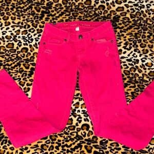 Hot Pink Stretchy Skinny Jeans